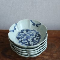 染付菊形なます皿 /  吉田崇昭
