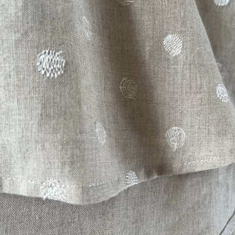 オーツシャツ　リネンスラブローン　ナチュラル　水玉刺繍　01-26404-6086