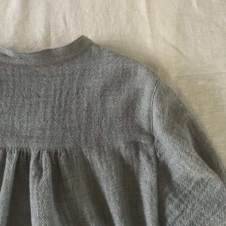 オーツシャツ　ウールガーゼ　ライトグレー　01-26502-07