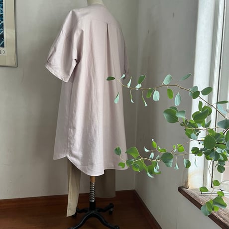 エシャロットチュニック　コットンリネン　オックスソフト加工　ピンク　06-26302-23