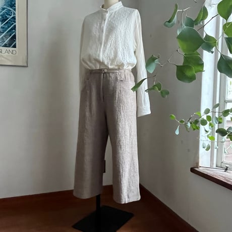 アルバスパンツ(裏付)　ウール ネップ　ベージュ　　04-26412-1087