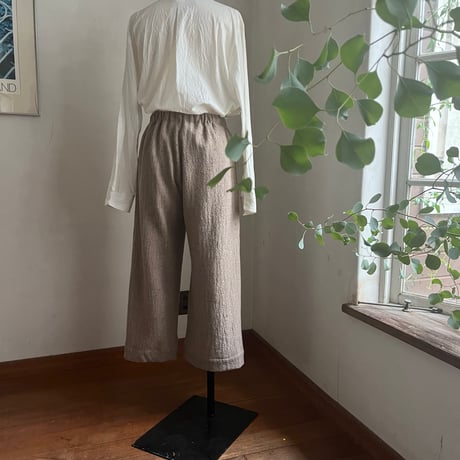 ランチパンツ(裏付）ウールネップ　ベージュ　　　　04-26408-10