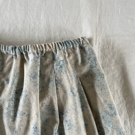 ナチュールスカート　コットンリネン　ソフトシャーティング　ナチュラル花柄　02-26303-6092