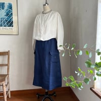 なでしこシャツ　リネンスラブローン　オフホワイト　01-26301-02