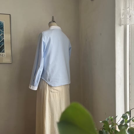 レモングラスシャツ　オックスフォード起毛　サックスブルー　01-264132-5102