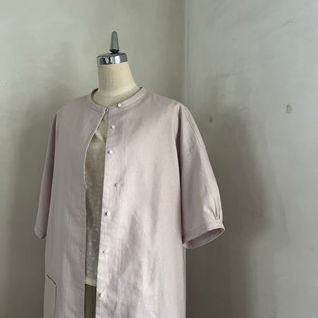 エシャロットチュニック　コットンリネン　オックスソフト加工　ピンク　06-26302-23