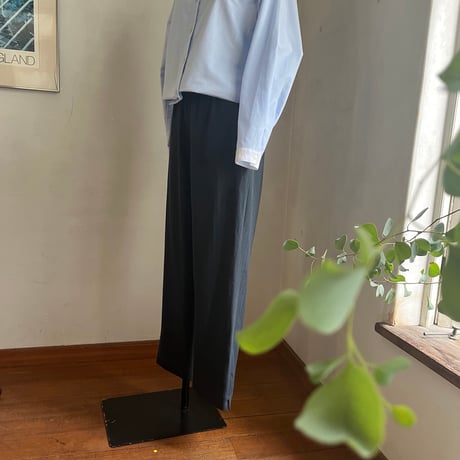 スッキリパンツ　コットンリネン　ソフトヘリンボーン　チャコールグレー　04-26410-05