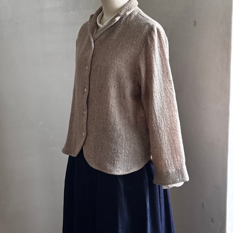 サブレジャケット　ウールネップ　ベージュ　10-26401-10