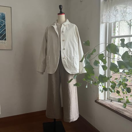 アルバスパンツ(裏付)　ウール ネップ　ベージュ　　04-26412-1087
