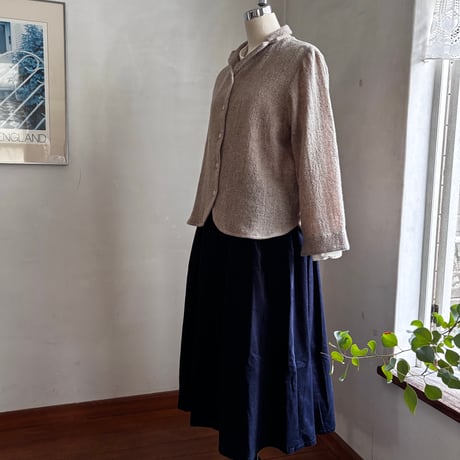 サブレジャケット　ウールネップ　ベージュ　10-26401-10