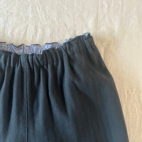 スッキリパンツ　コットンリネン　ソフトヘリンボーン　チャコールグレー　04-26410-05