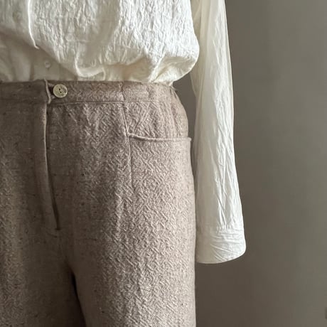 アルバスパンツ(裏付)　ウール ネップ　ベージュ　　04-26412-1087