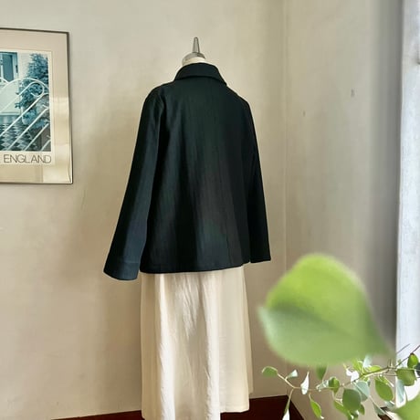アザレアジャケット　コットンリネンワッシャーヘリンボーン　チャコールグレー　10-26403-05