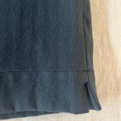 スッキリパンツ　コットンリネン　ソフトヘリンボーン　チャコールグレー　04-26410-05