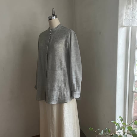 オーツシャツ　ウールガーゼ　ライトグレー　01-26502-07