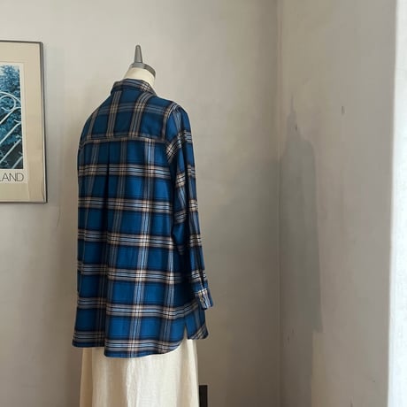 アローネシャツ　コットンオーガニックビエラタータン　ブルー　01-26410-5283