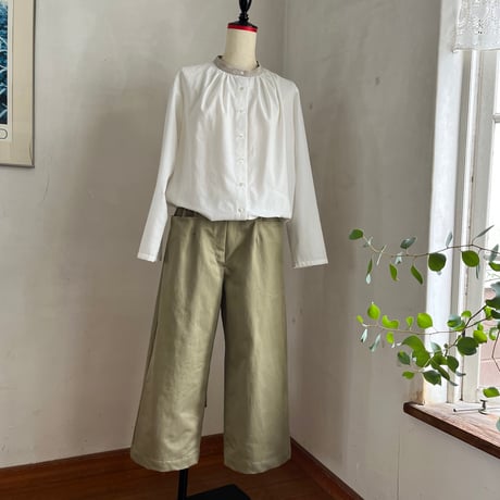 麦のシャツ　コットンスラブシーチング　オフホワイト　　　　01-26408-02