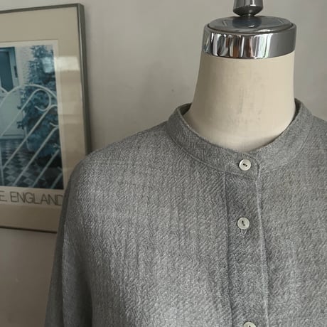 オーツシャツ　ウールガーゼ　ライトグレー　01-26502-07
