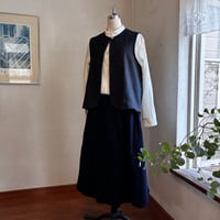 みみずくベスト　ウール混ネップ　ネイビー　09-26408-53