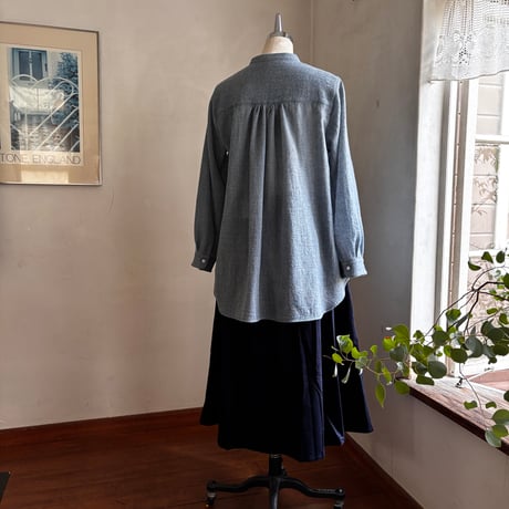 オーツシャツ　ウールガーゼ　ペールブルー　01-26502-59