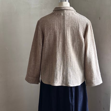 サブレジャケット　ウールネップ　ベージュ　10-26401-10