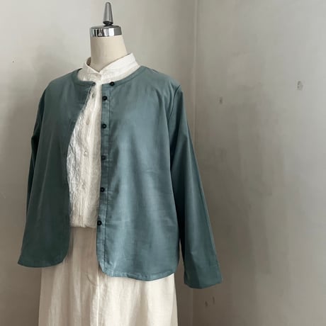 サンドジャケット　コットン細コーデュロイ　ペパーミント　10-26406-50