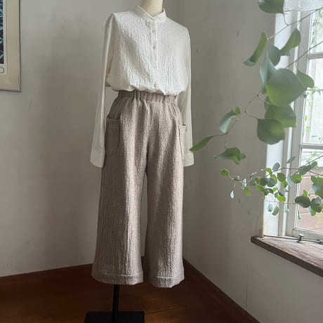 ランチパンツ(裏付）ウールネップ　ベージュ　　　　04-26408-10