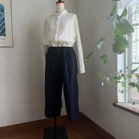 アルバスパンツ(裏付)　タスマニアンウール ネイビー千鳥　04-26411-5381