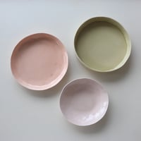 藤本羊子　小皿（ピンク、グリーン）