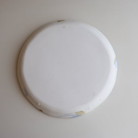 藤本羊子　皿（白×青）