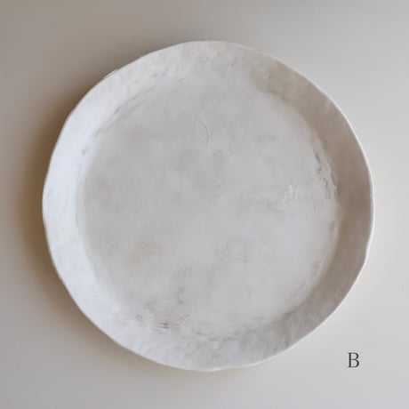 藤本羊子　白×黒　皿（大）