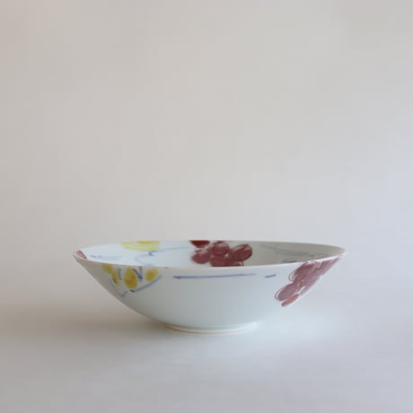 古川 桜　葡萄文6.5寸中鉢