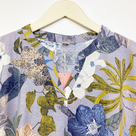 【SALE】【`26春夏新作】綿麻フレンチワンピース【ブルーフラワー】53614N-26S