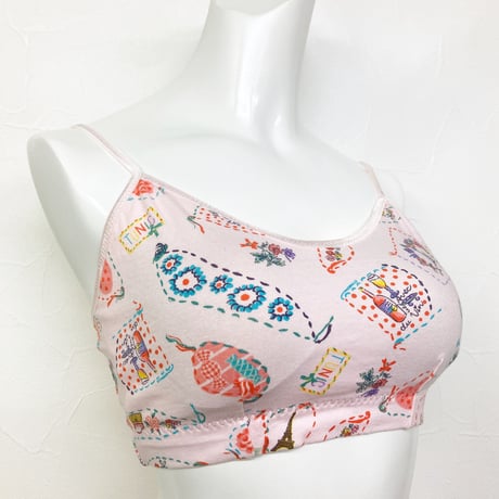 【SALE】【Mサイズのみ】ソフトブラ【40ベア天・キャラスティッチキャンディ】4215ｰ19S
