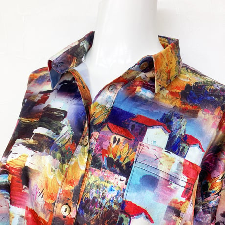 【SALE】ロングシャツ【ローズブーケ】7712-16S