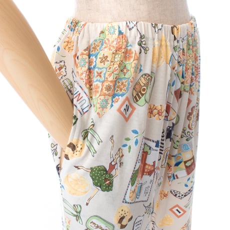 【SALE】8分袖パジャマ【50強撚フライス・クッキー】23252P-24S