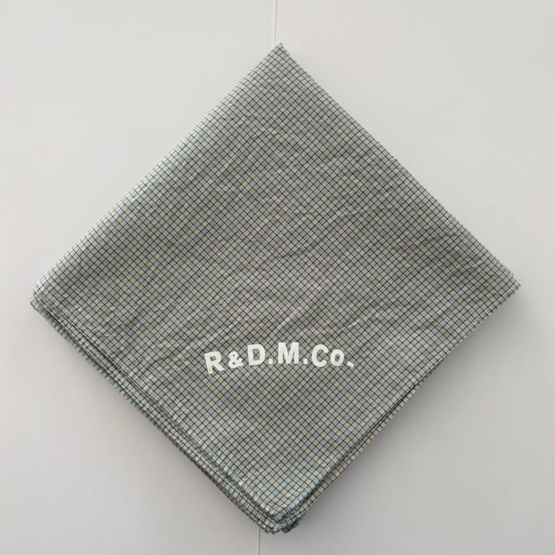 オールドマンズテーラー SILK COTTON BLOCK&GINGHAM SCARF・Blu
