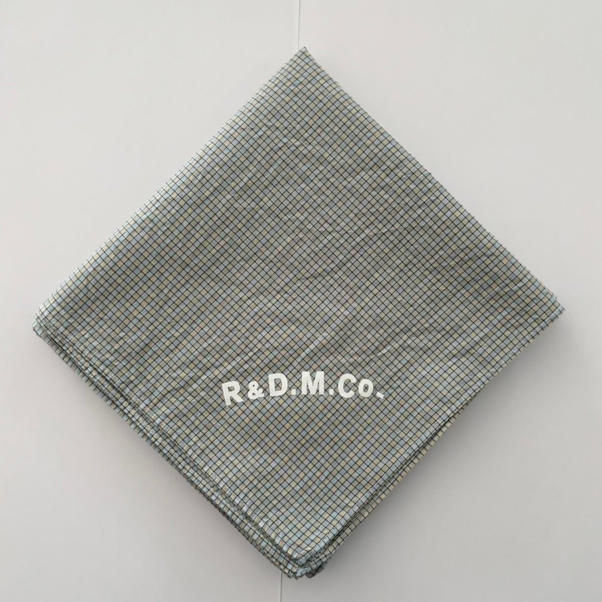 オールドマンズテーラー SILK COTTON BLOCK&GINGHAM SCARF・Blu