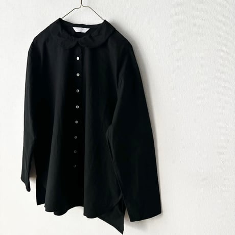homspun バルキーシーチング フラットカラーブラウス