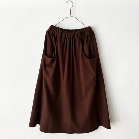 atelier naruse ウールポンチョ ギャザースカート　brown
