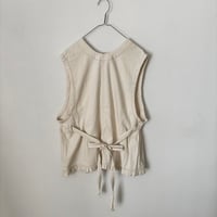 buoy buoy  8オンスDENIM HEM FRILL VEST・KINARI