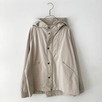 OUVERT ポリエステルナイロン 割繊ウェザーヴィンテージタンブラー撥水加工フーディージャケット ・ライトグレージュ