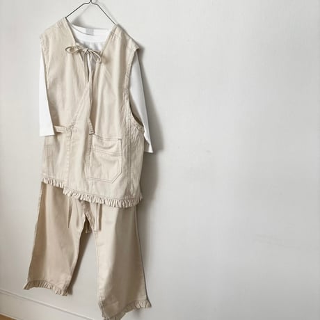 buoybuoy　8オンスDENIM  HEM FRILL PANTS・KINARI