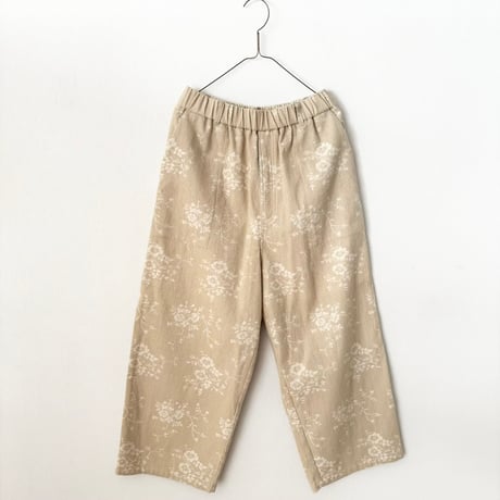qiri  antique mall yarn  jacquard painter pants・beige