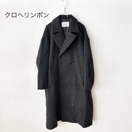 UNIVERSAL TISSU オリジナルウールヘリンボン オーバー ピーコート