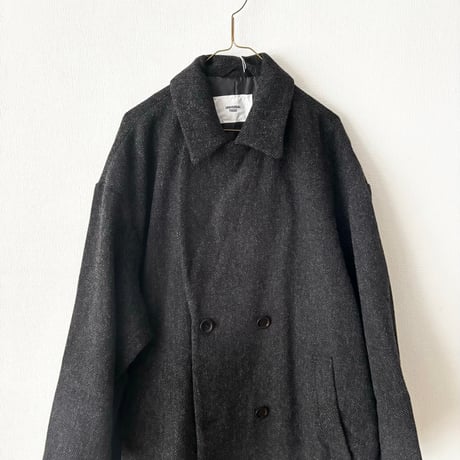 UNIVERSAL TISSU オリジナルウールヘリンボン オーバー ピーコート