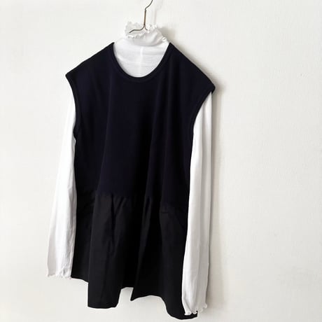 homspun ワッフルノースリーブプルオーバー