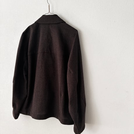 yuni コットンアクリルウール tailored short cocoon jacket