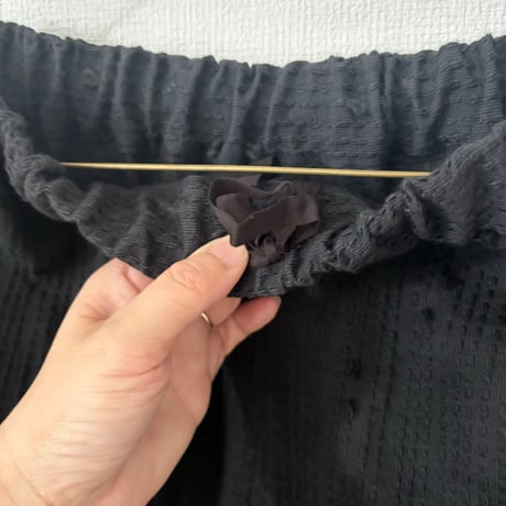 qiri   sashiko  jacquard  pants  ・black