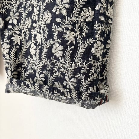 qiri  garden embroidery denim pants ・navy×beige